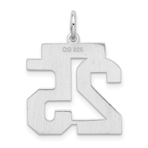 Sterling Silver, Jersey Collection, Medium Number 25 Pendant